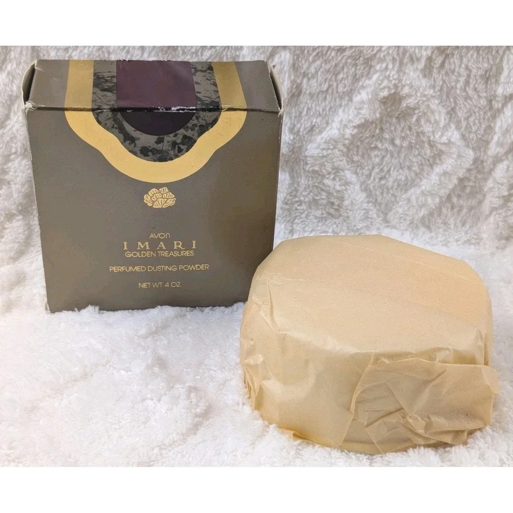 Vintage 1985 Avon Imari Golden Treasures Perfumed Dusting Powder‎ 4 Oz Complete
